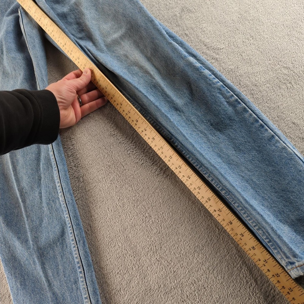 Vintage 90s Levis Jeans Size 14 (Fits 28x33) Blue Light Wash Straight Orange Tab - Picture 9 of 14